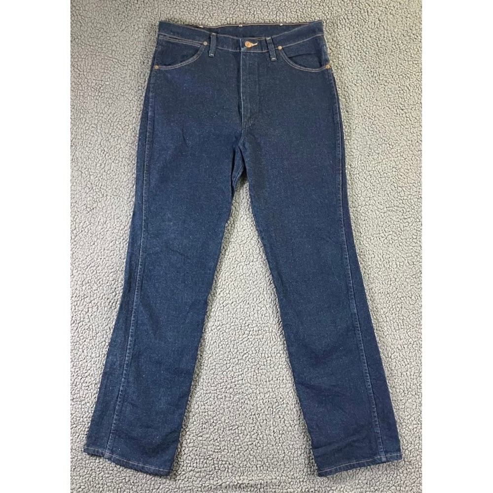 Wrangler Mens 34x34 Cowboy Cut Slim Fit Dark Indigo Stretch Denim Jeans